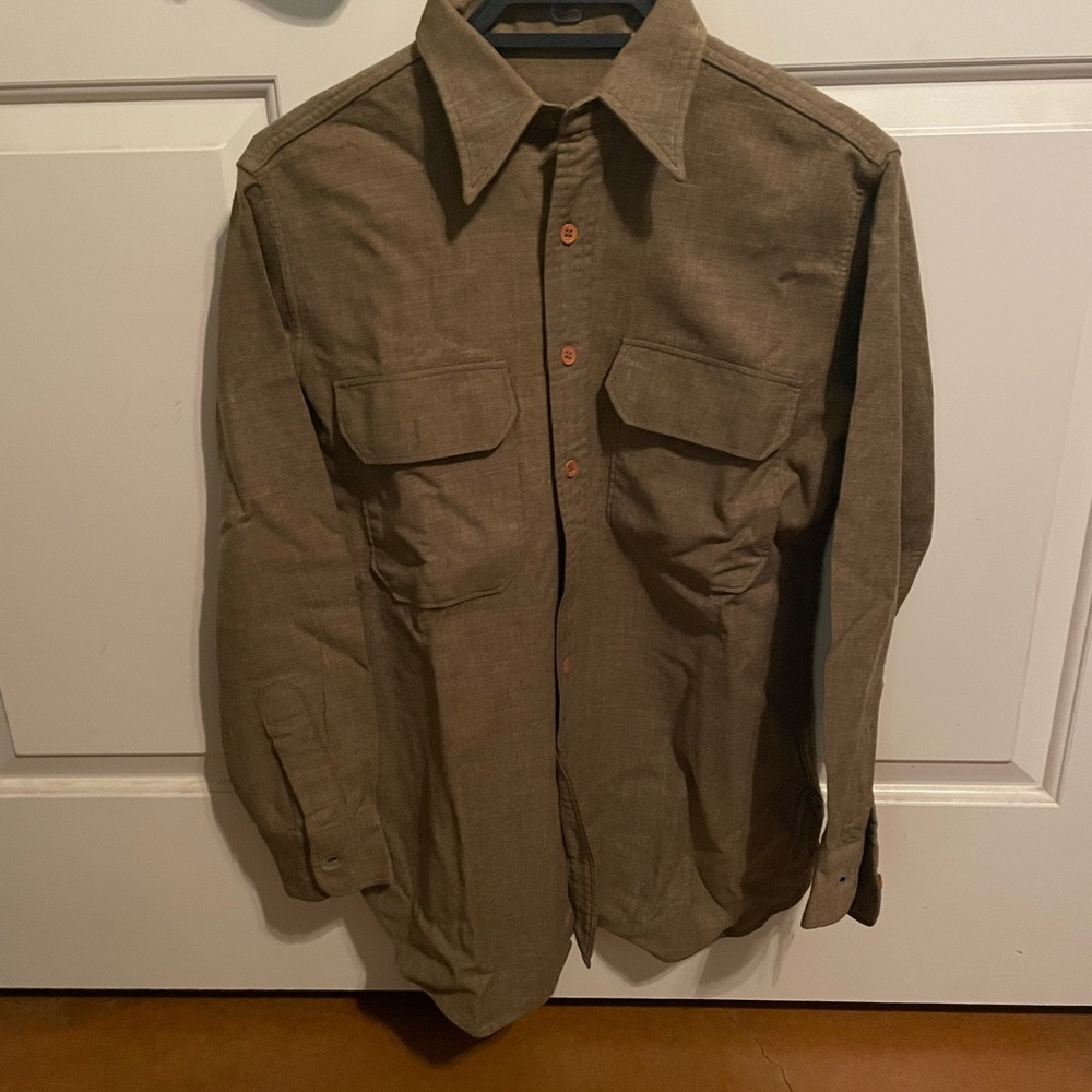 Men's Olive Button-Up Jacket